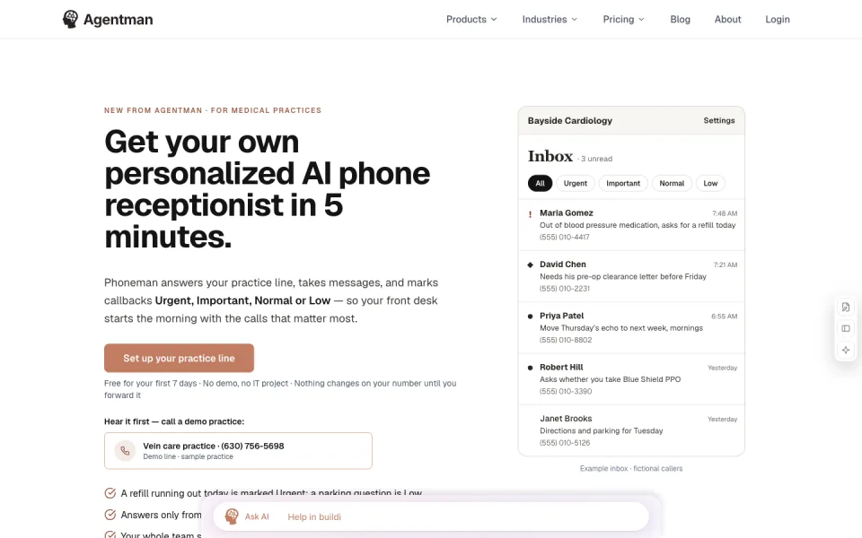 Agentman Phoneman website preview