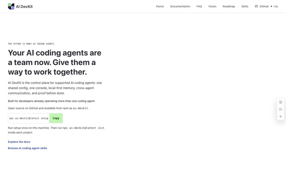 AI DevKit website preview