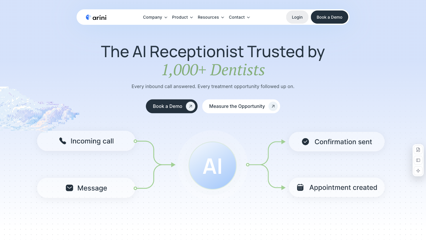 Arini website preview