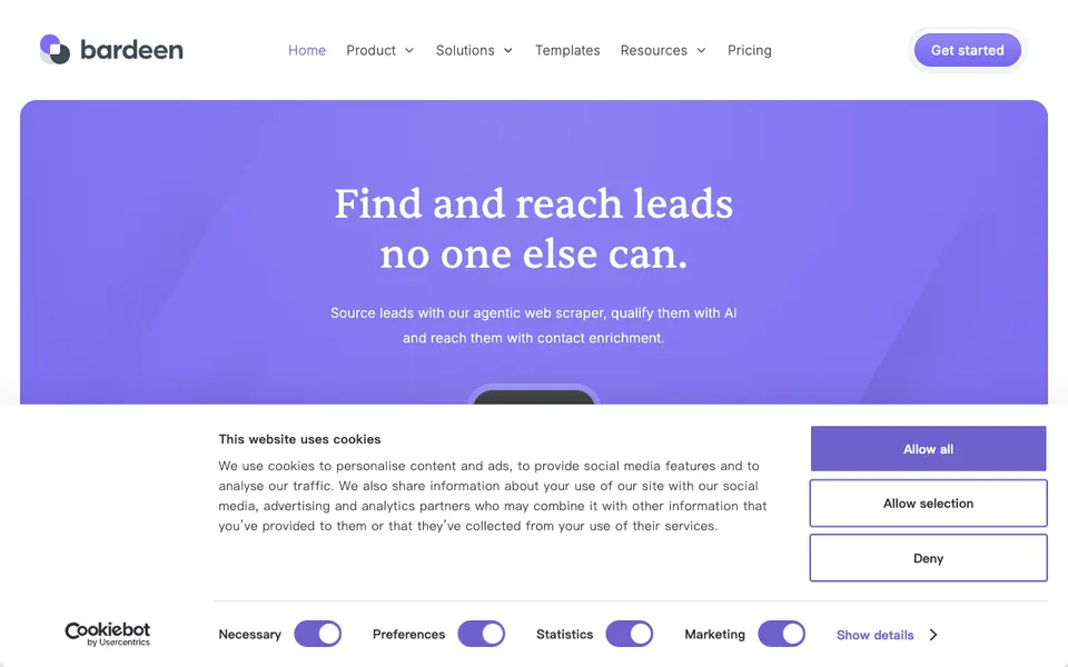Bardeen website preview