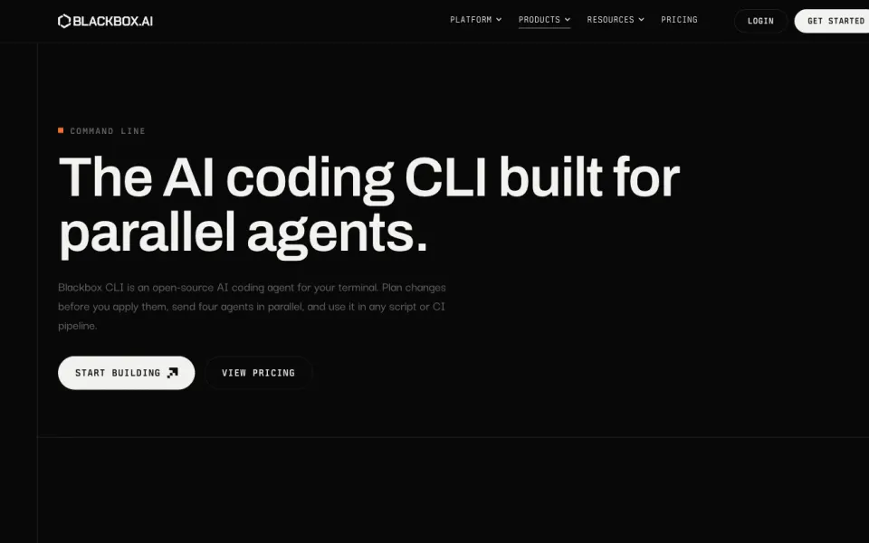 Blackbox CLI website preview