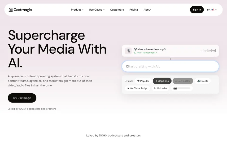 Castmagic website preview