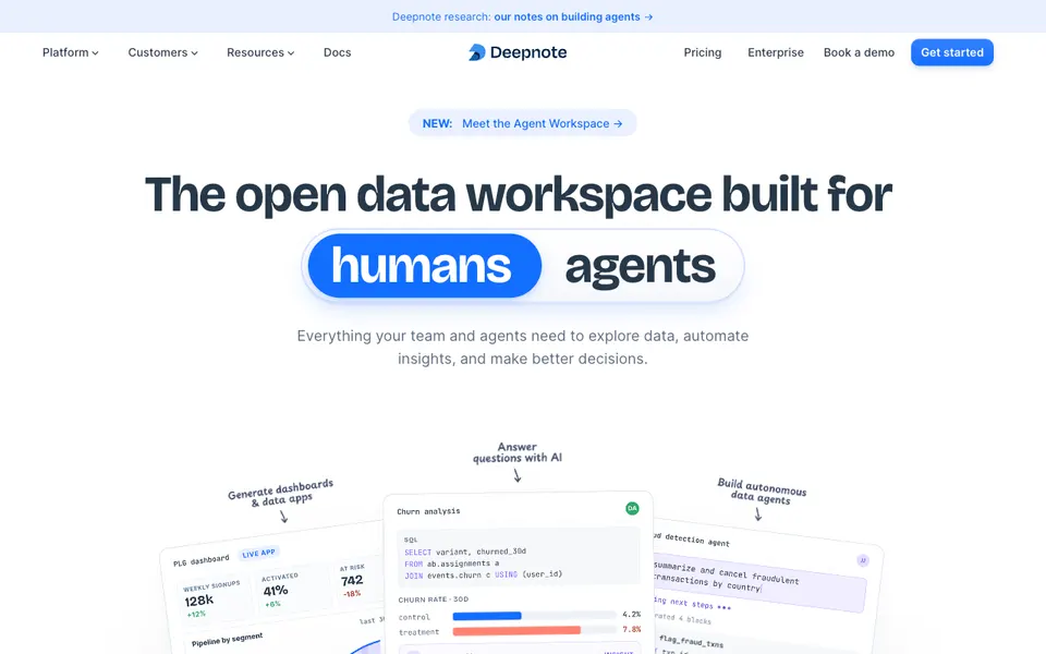 Deepnote website preview