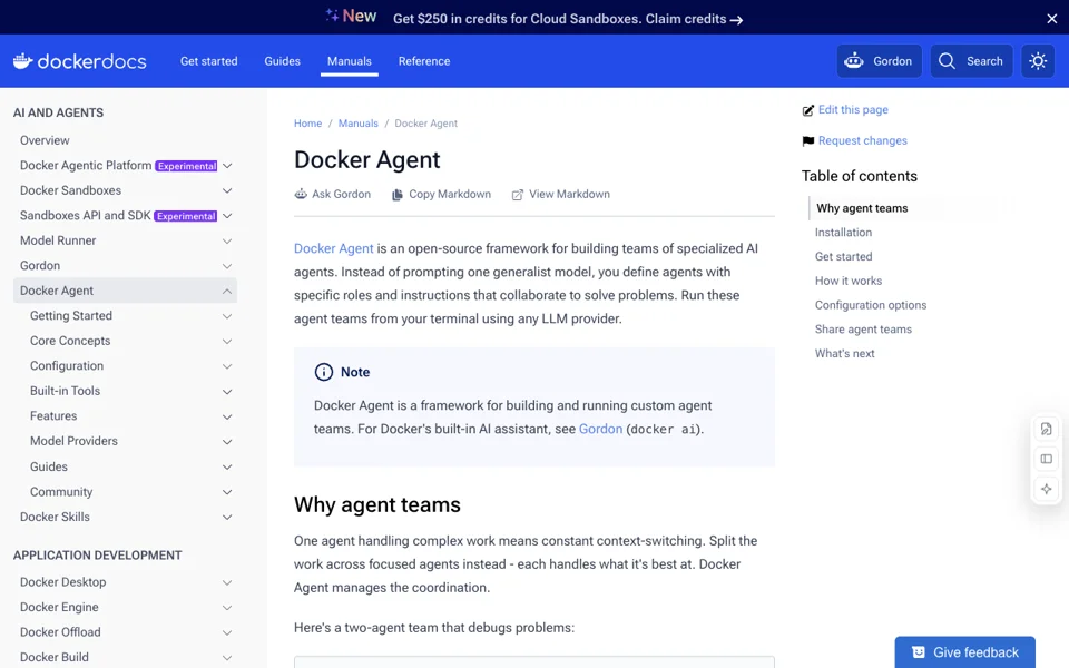 Docker Agent website preview