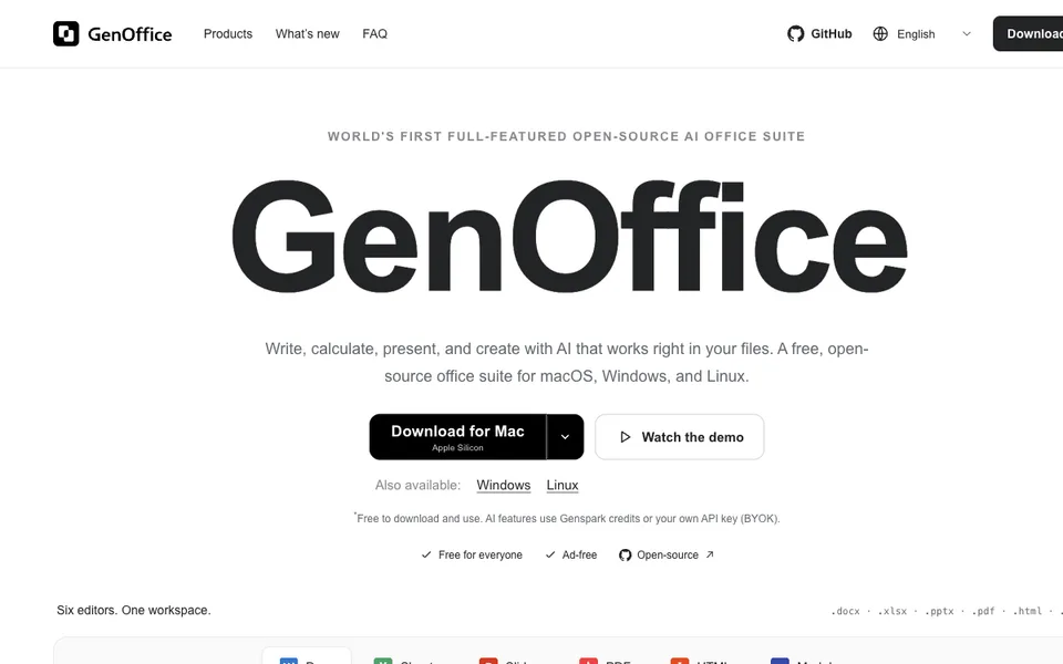 GenOffice website preview