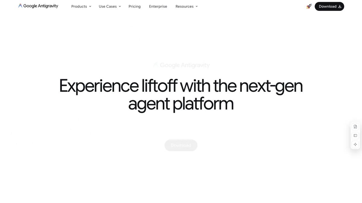 Google Antigravity website preview