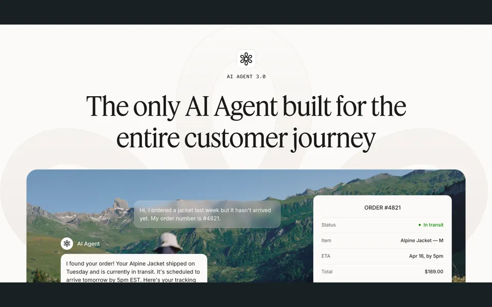 Gorgias AI Agent website preview