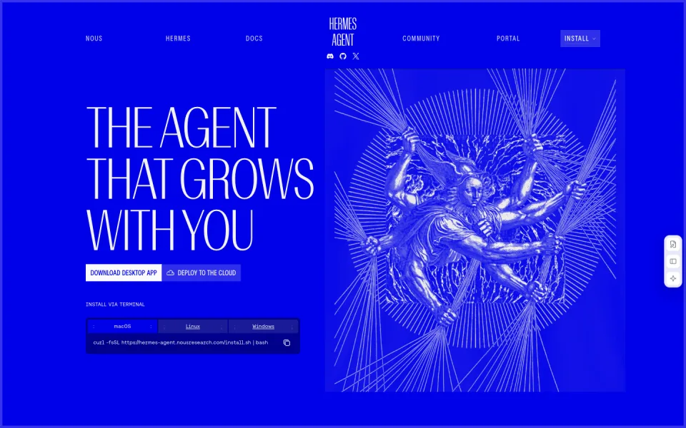 Hermes Agent website preview