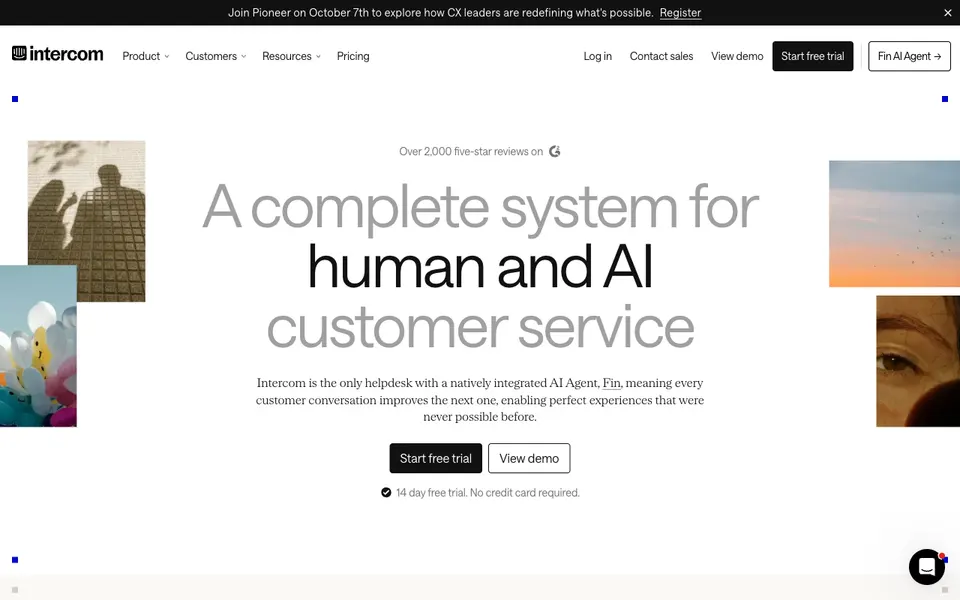 Intercom Fin website preview