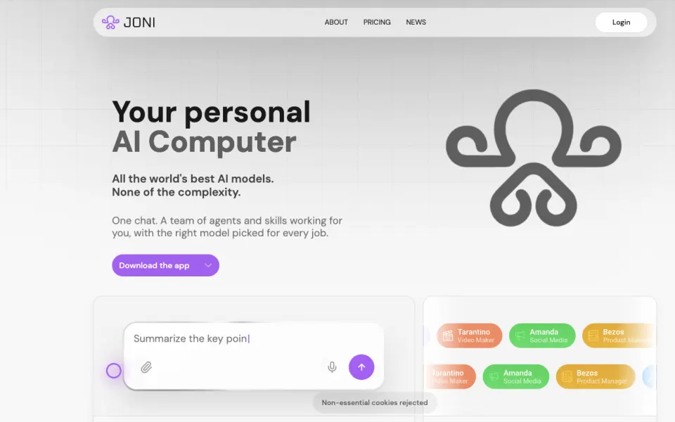 JONI website preview