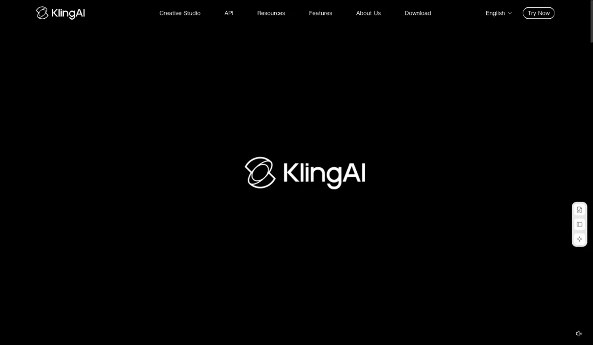 Kling AI website preview