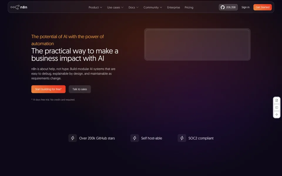 n8n website preview