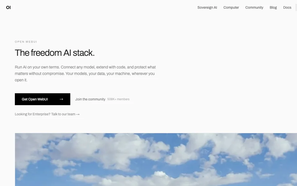 Open WebUI website preview