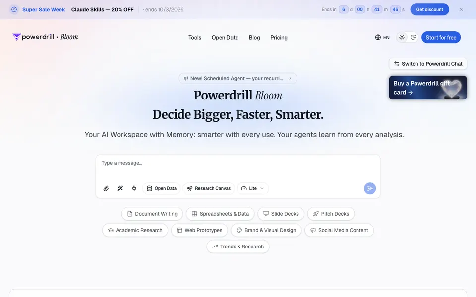 Powerdrill website preview