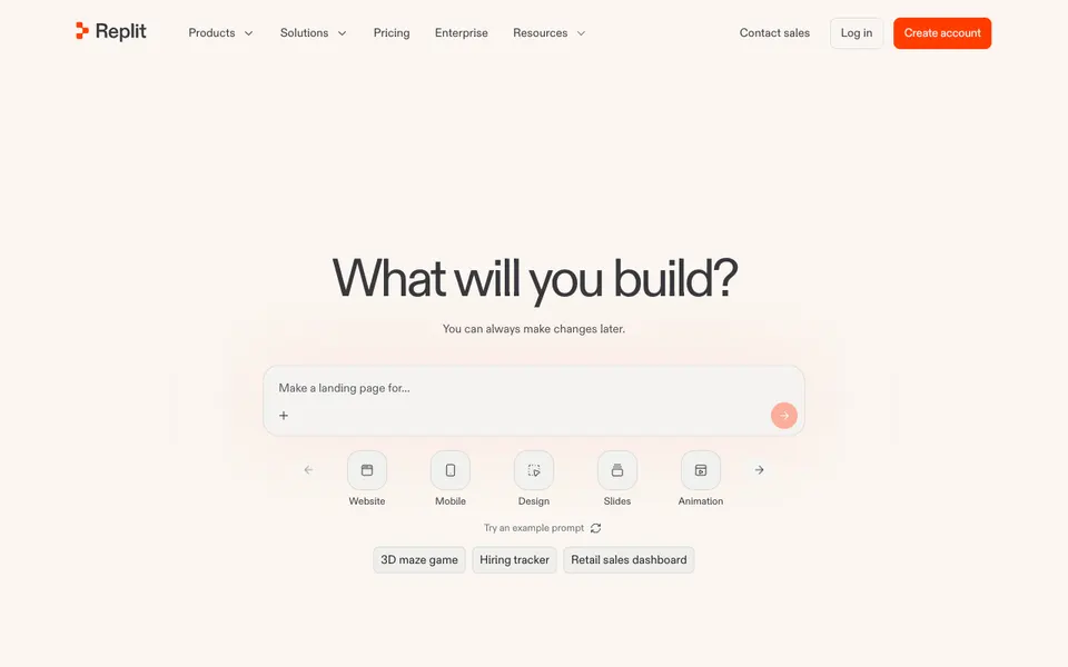 Replit Agent website preview