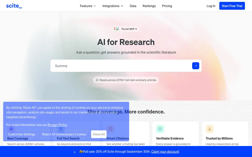 Scite website preview