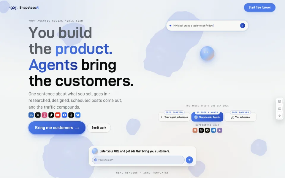 ShapelessAI website preview