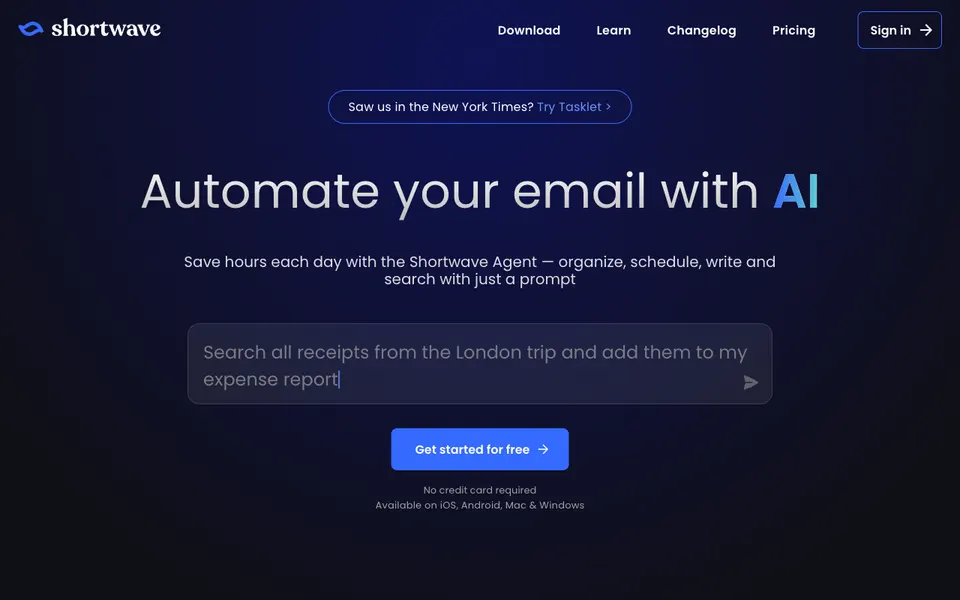 Shortwave website preview