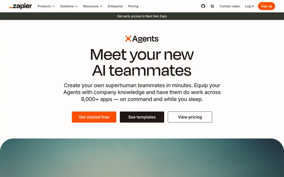 Zapier Agents website preview